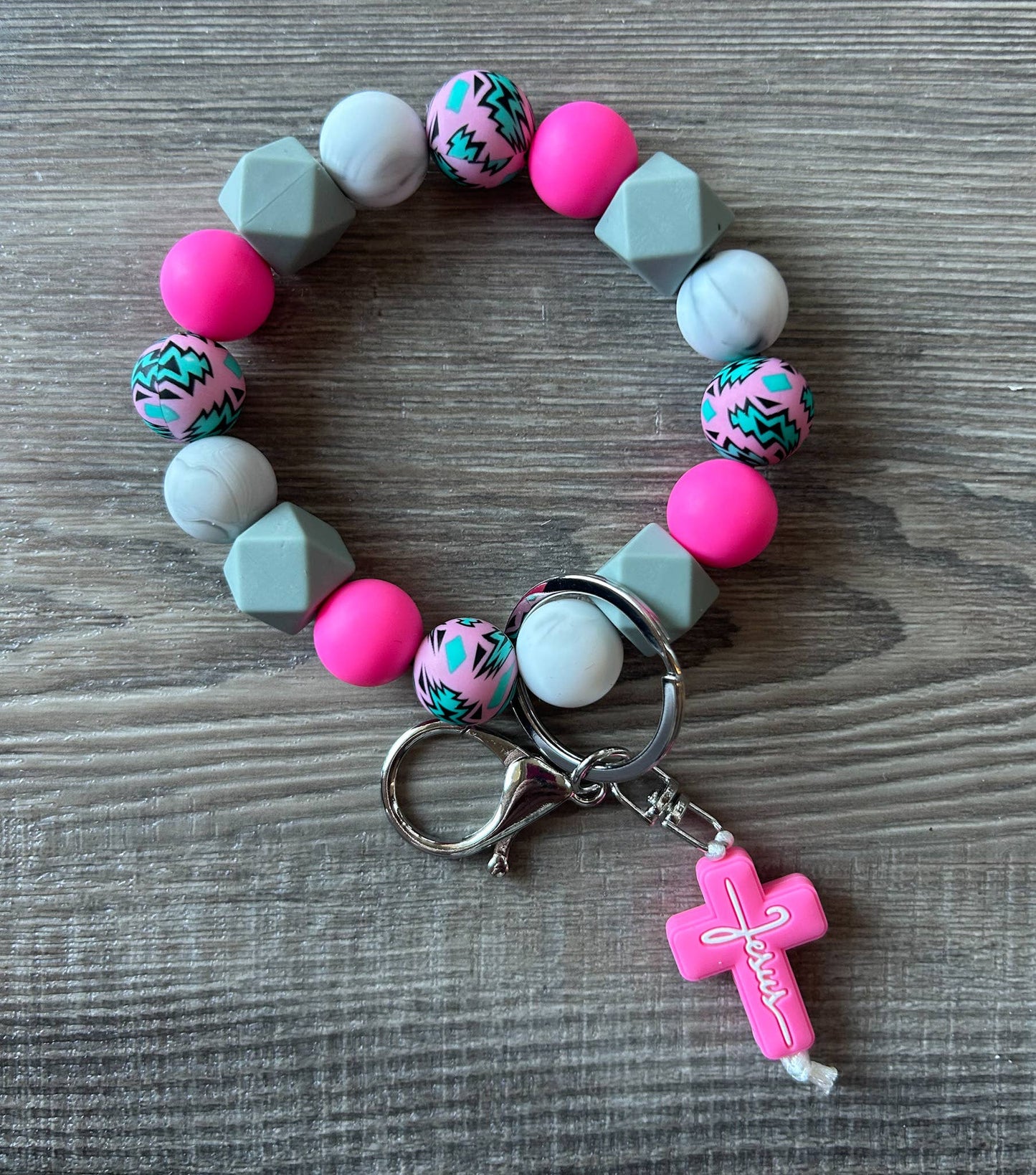 Faith Jesus Cross Wristlet Keychain