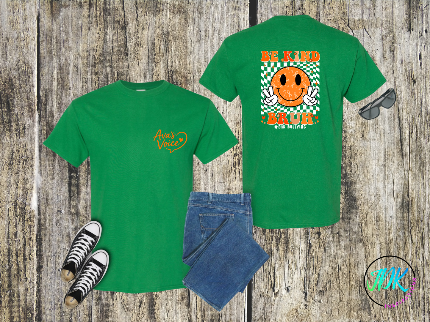 Be Kind Bruh Smiley Tee 🖤🧡