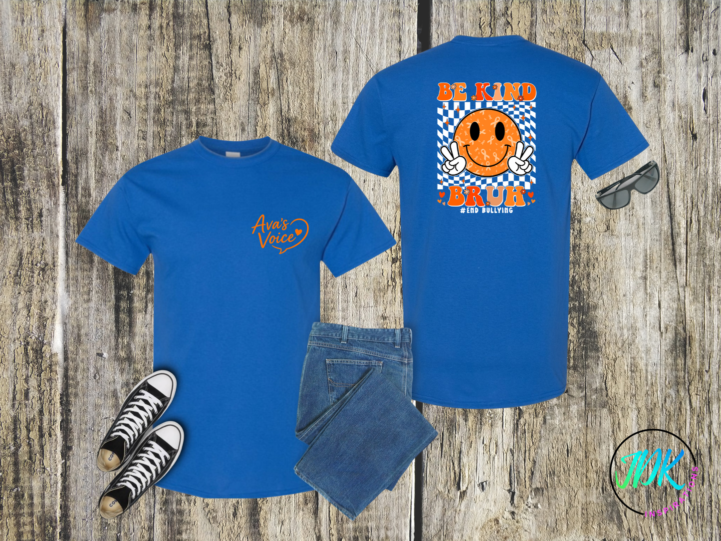 Be Kind Bruh Smiley Tee 🖤🧡
