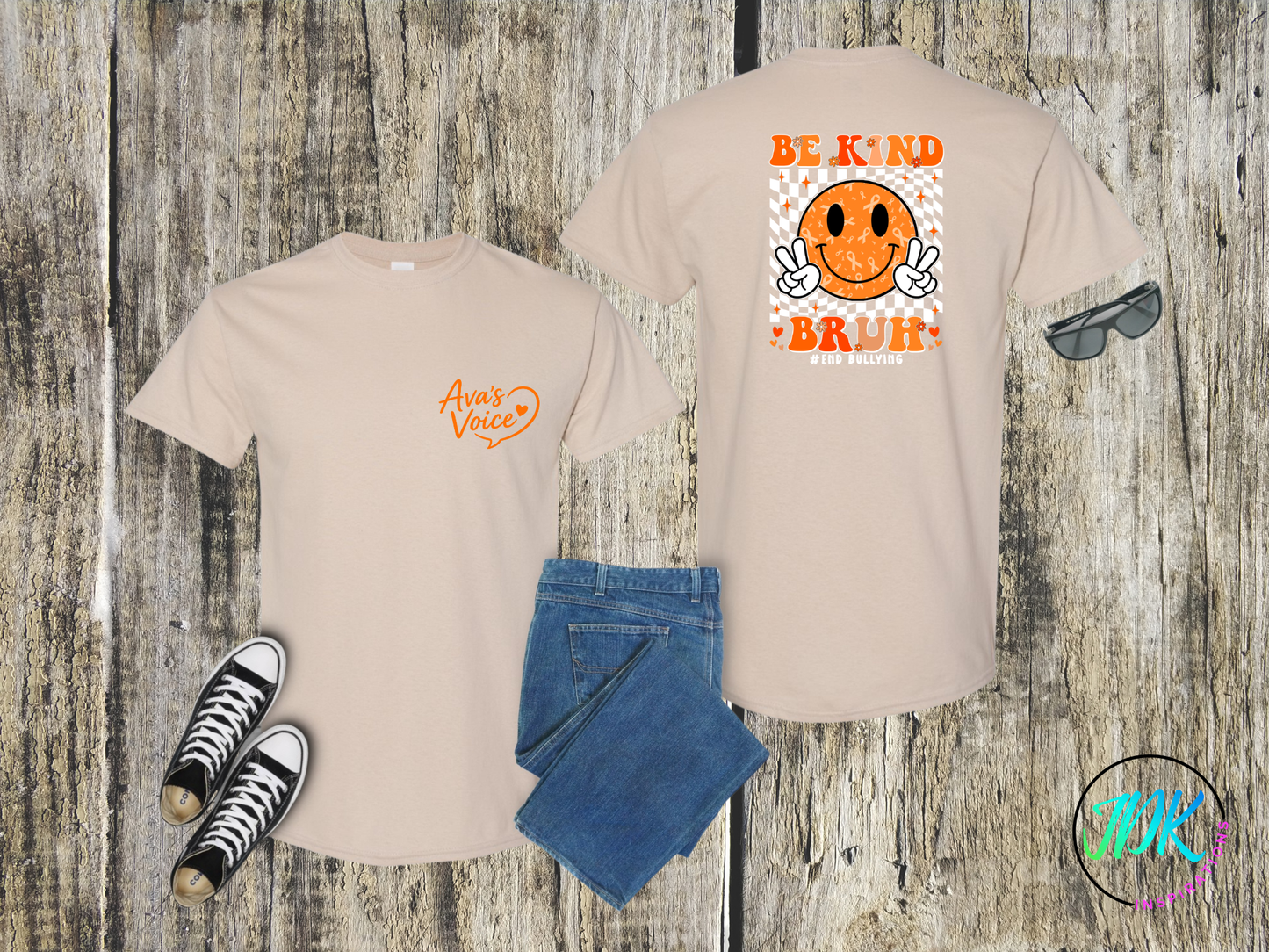 Be Kind Bruh Smiley Tee 🖤🧡