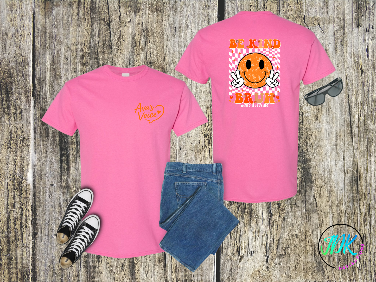 Be Kind Bruh Smiley Tee 🖤🧡