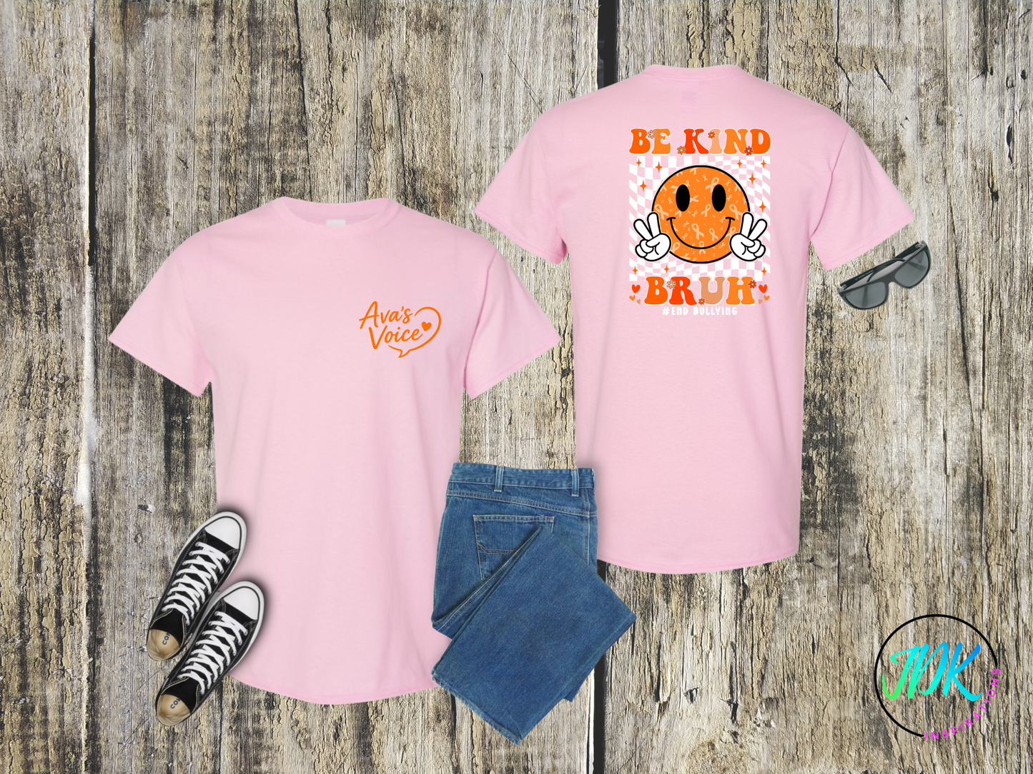 Be Kind Bruh Smiley Tee 🖤🧡