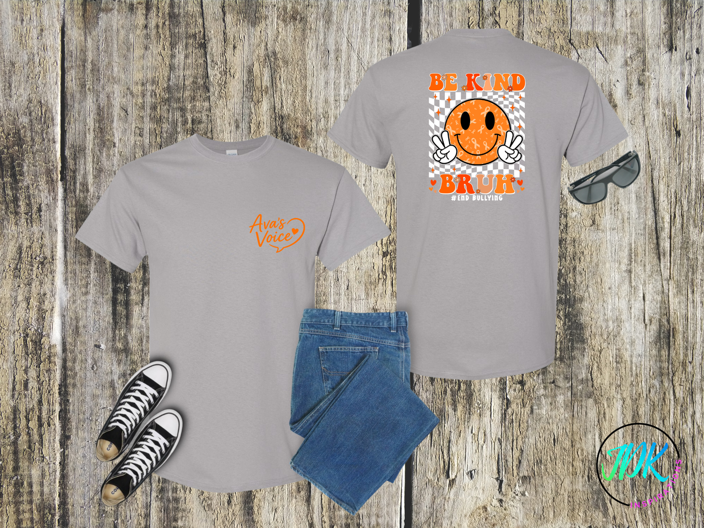 Be Kind Bruh Smiley Tee 🖤🧡