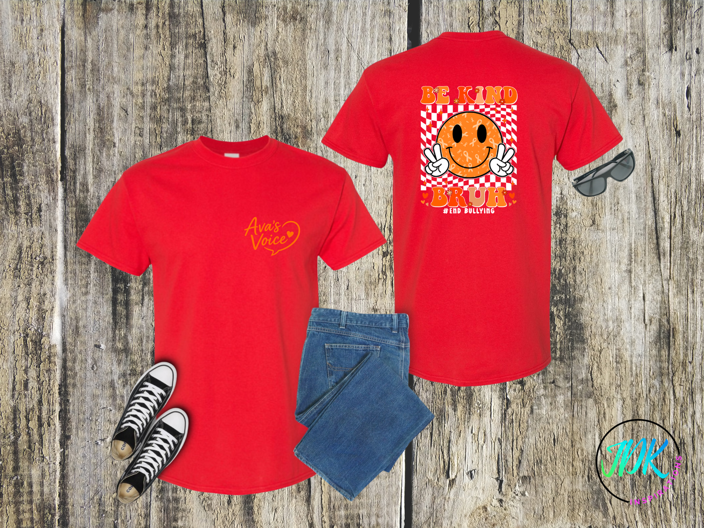 Be Kind Bruh Smiley Tee 🖤🧡