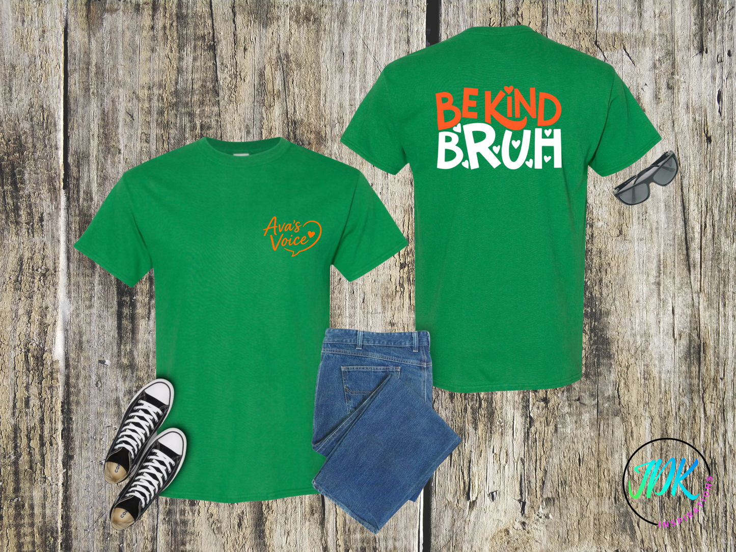 Be Kind Bruh Heart Tee 🖤🧡