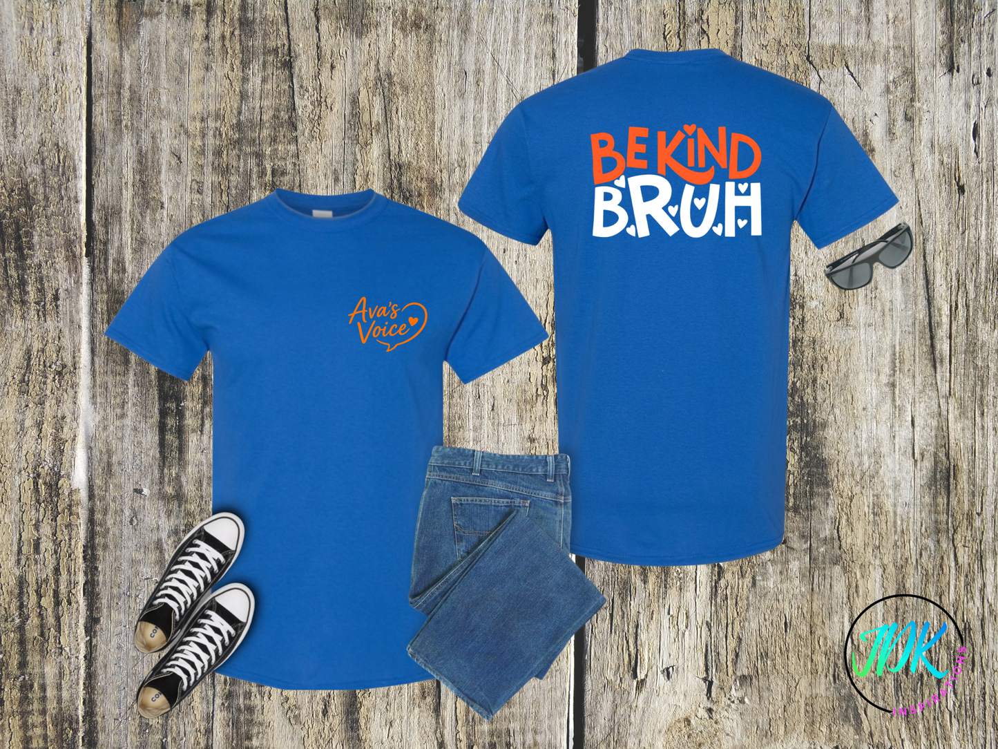 Be Kind Bruh Heart Tee 🖤🧡