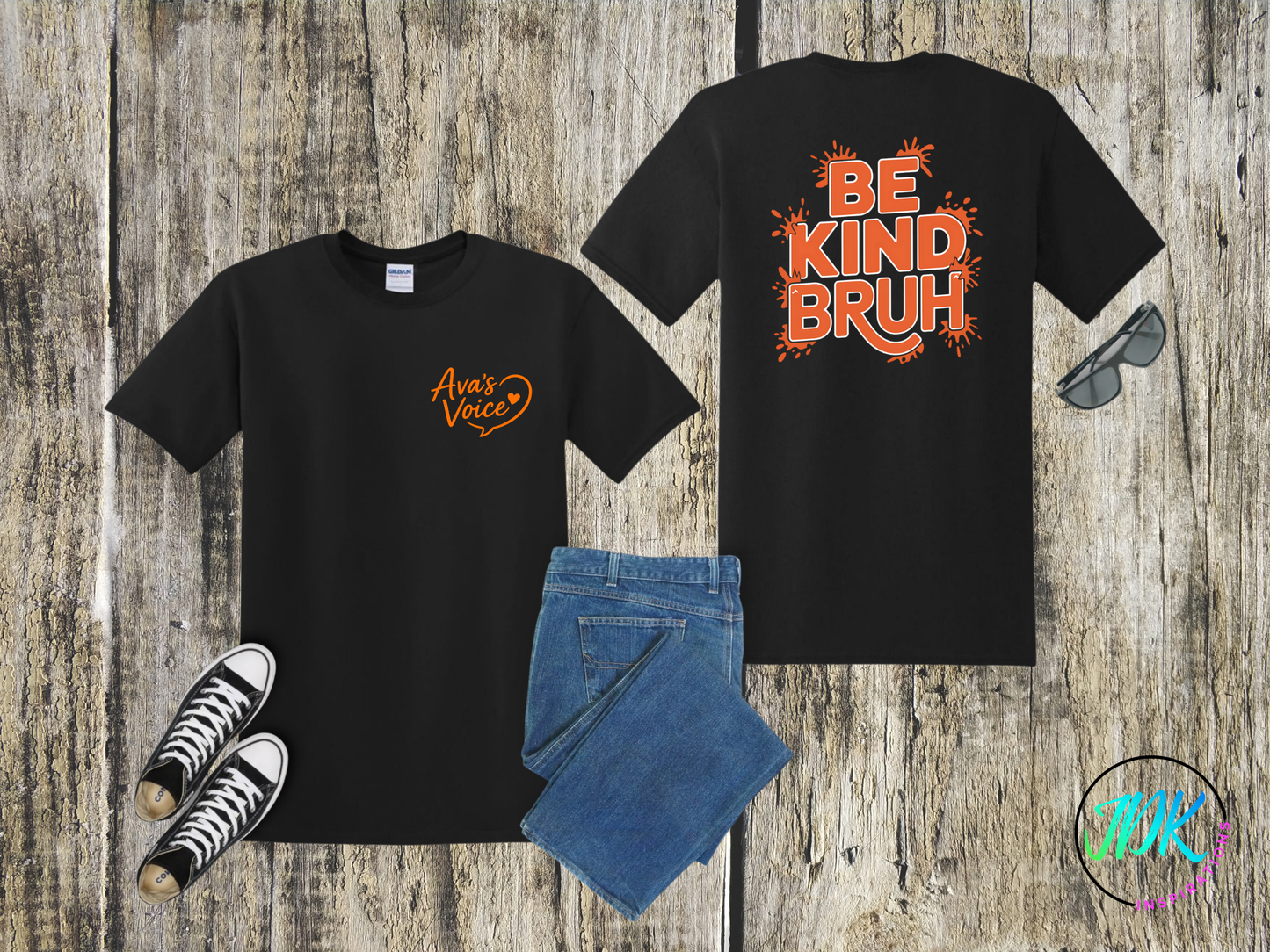 Be Kind Bruh Statement Tee 🖤🧡