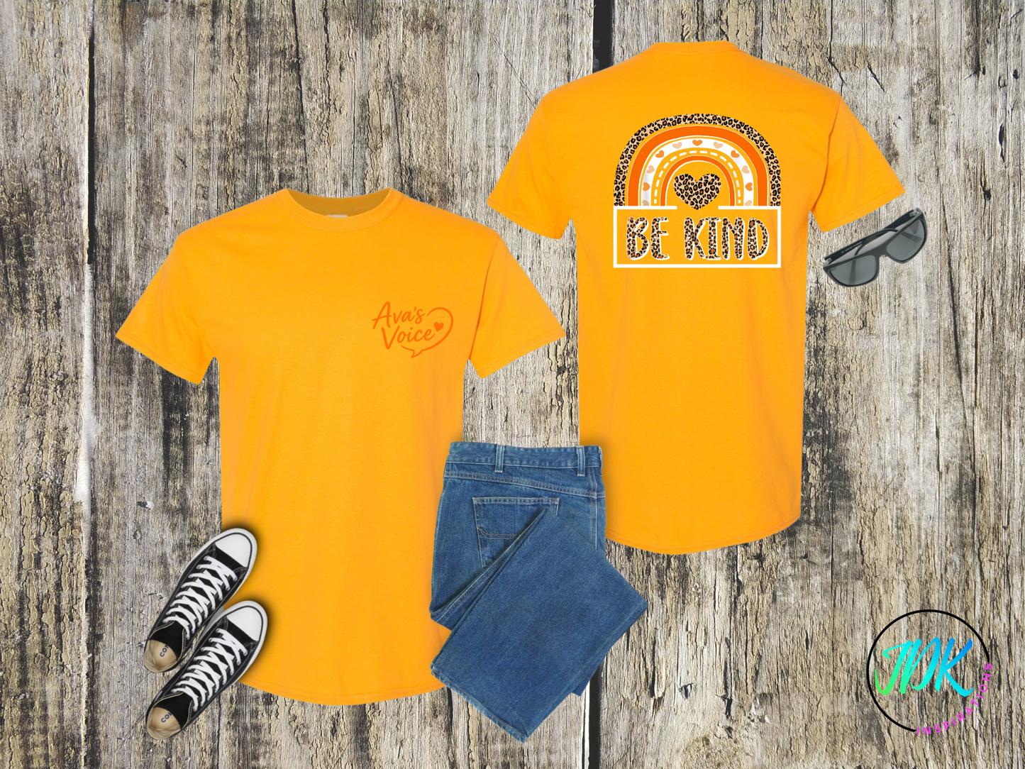 Be Kind Leopard Rainbow Tee 🖤🧡