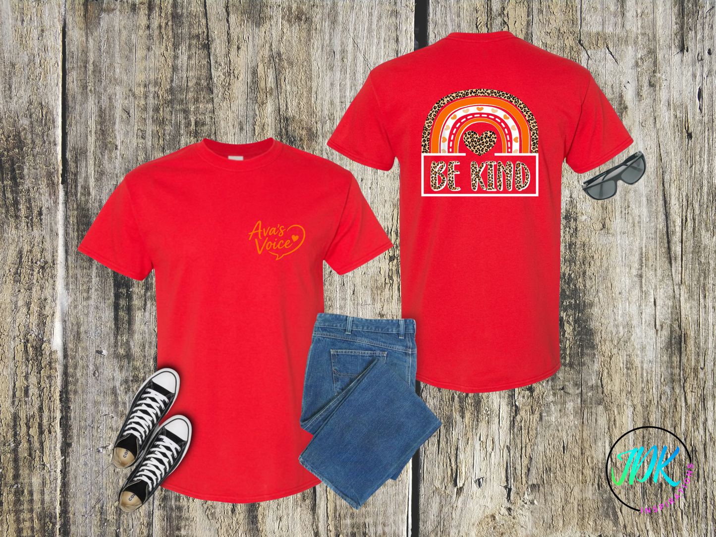 Be Kind Leopard Rainbow Tee 🖤🧡