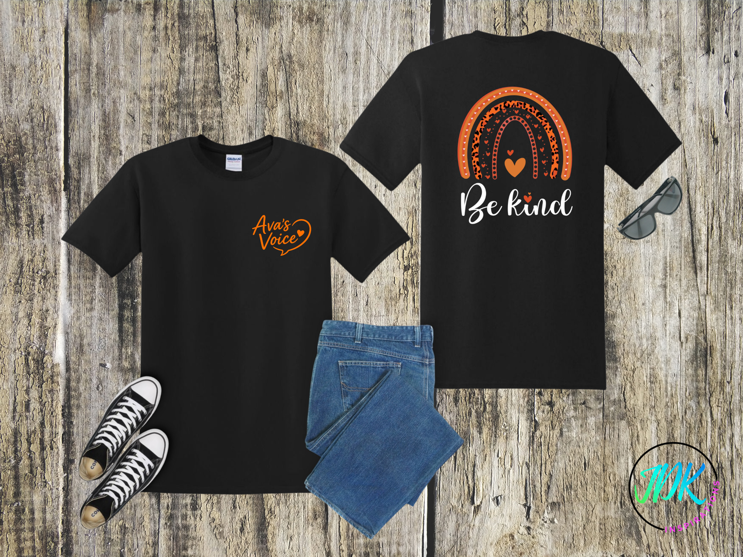 Be Kind Rainbow Tee 🖤🧡