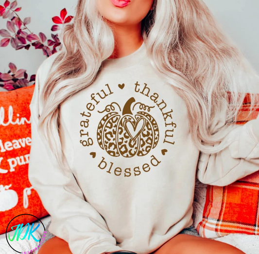 Grateful • Thankful • Blessed – Long Sleeve Sweatshirt