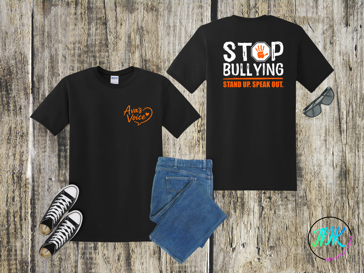 Stop Bullying – Stand Up Speak Out Tee 🖤🧡