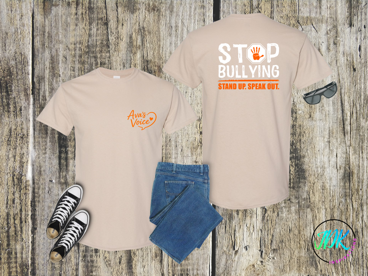 Stop Bullying – Stand Up Speak Out Tee 🖤🧡