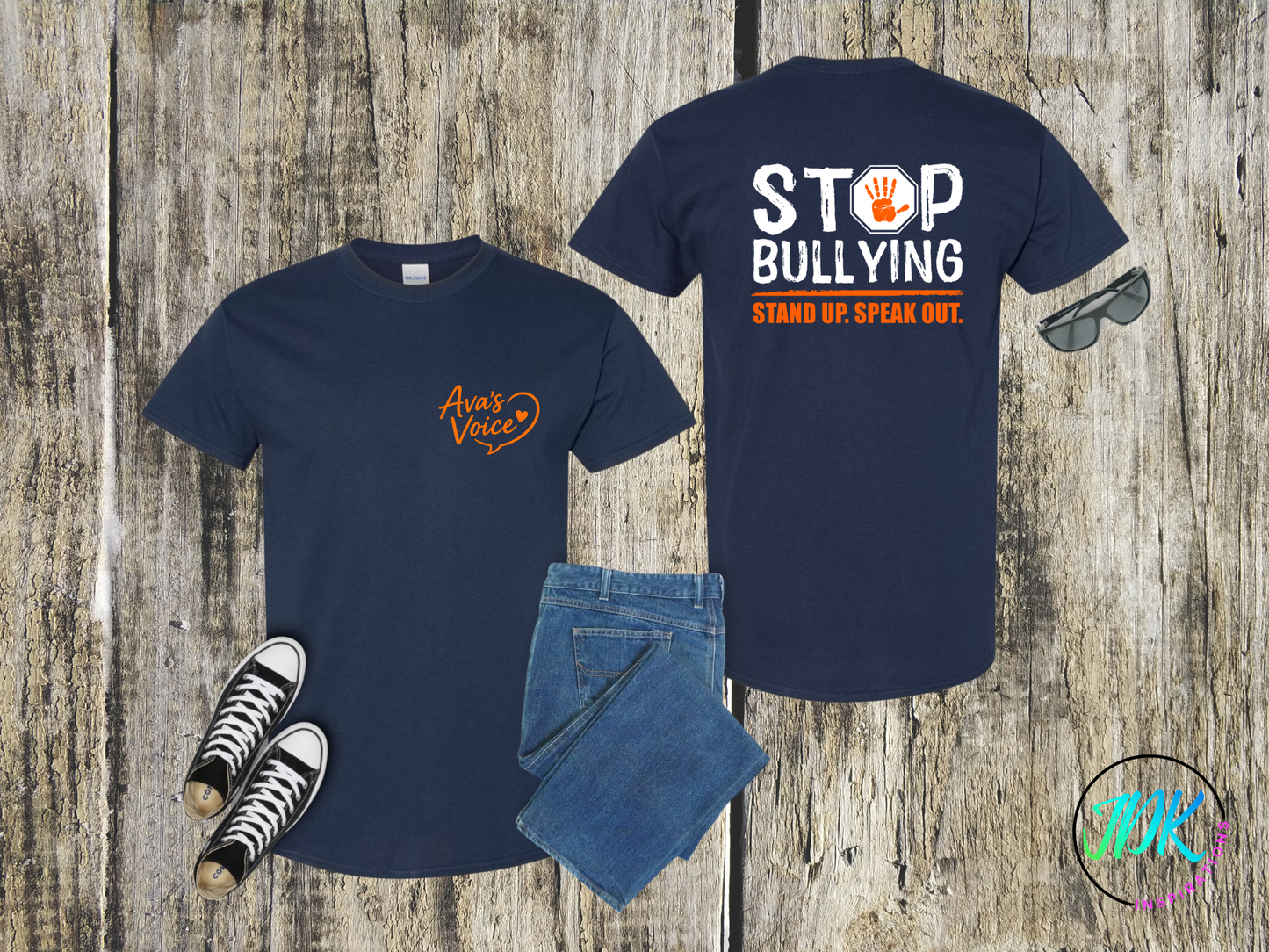 Stop Bullying – Stand Up Speak Out Tee 🖤🧡
