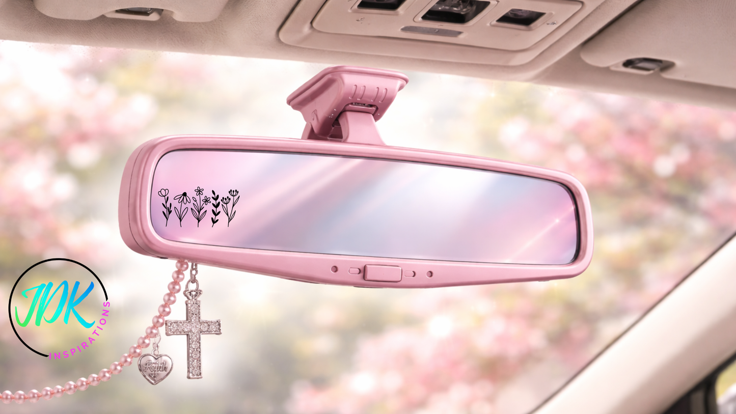 Flowers Rearview Mirror Decal