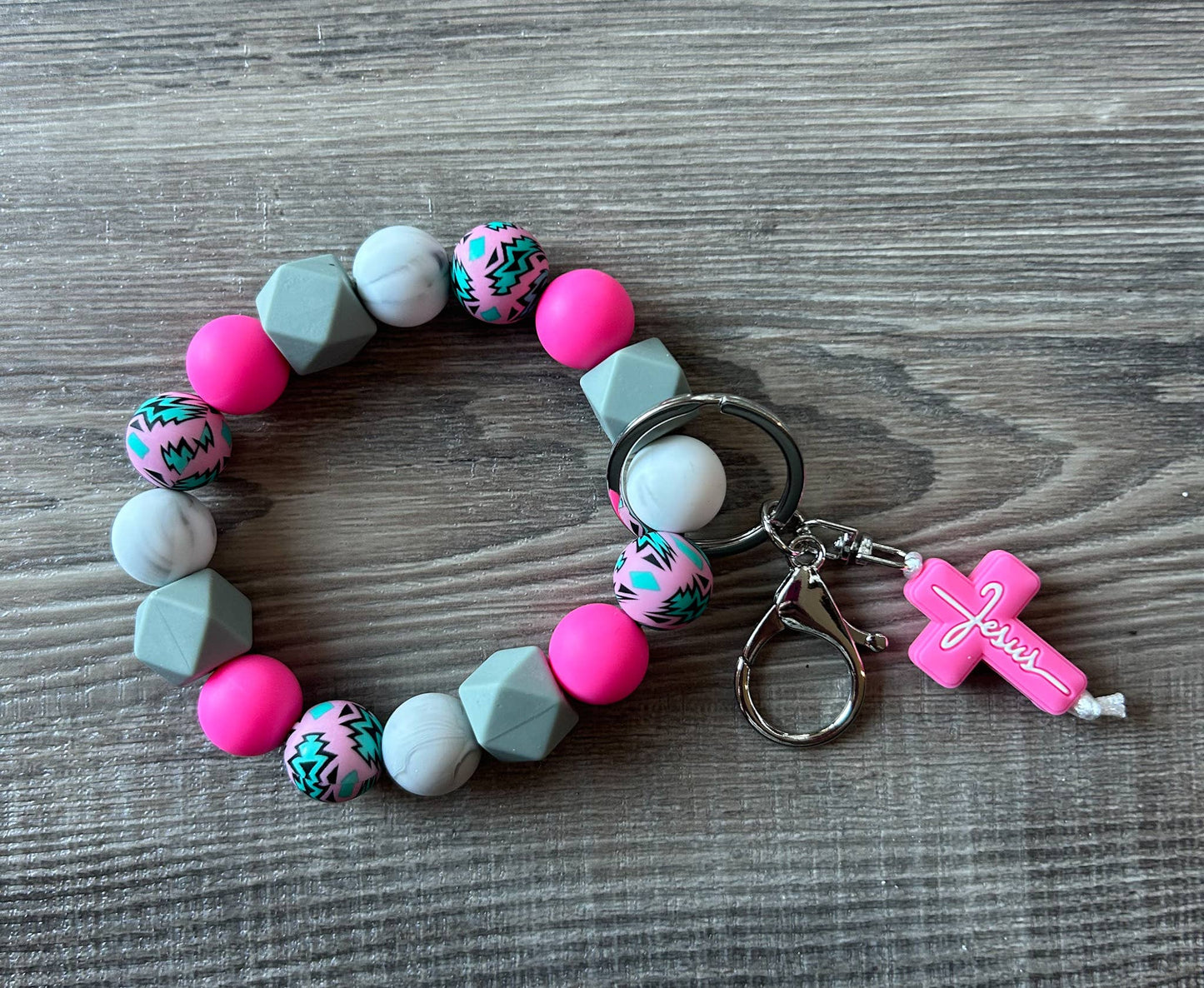 Faith Jesus Cross Wristlet Keychain